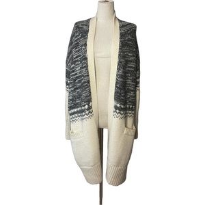 Banana Republic chunky ivory and gray sweater coat